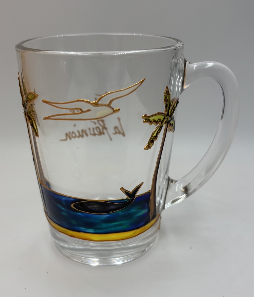 Mug motif plage, baleine et cocotiers