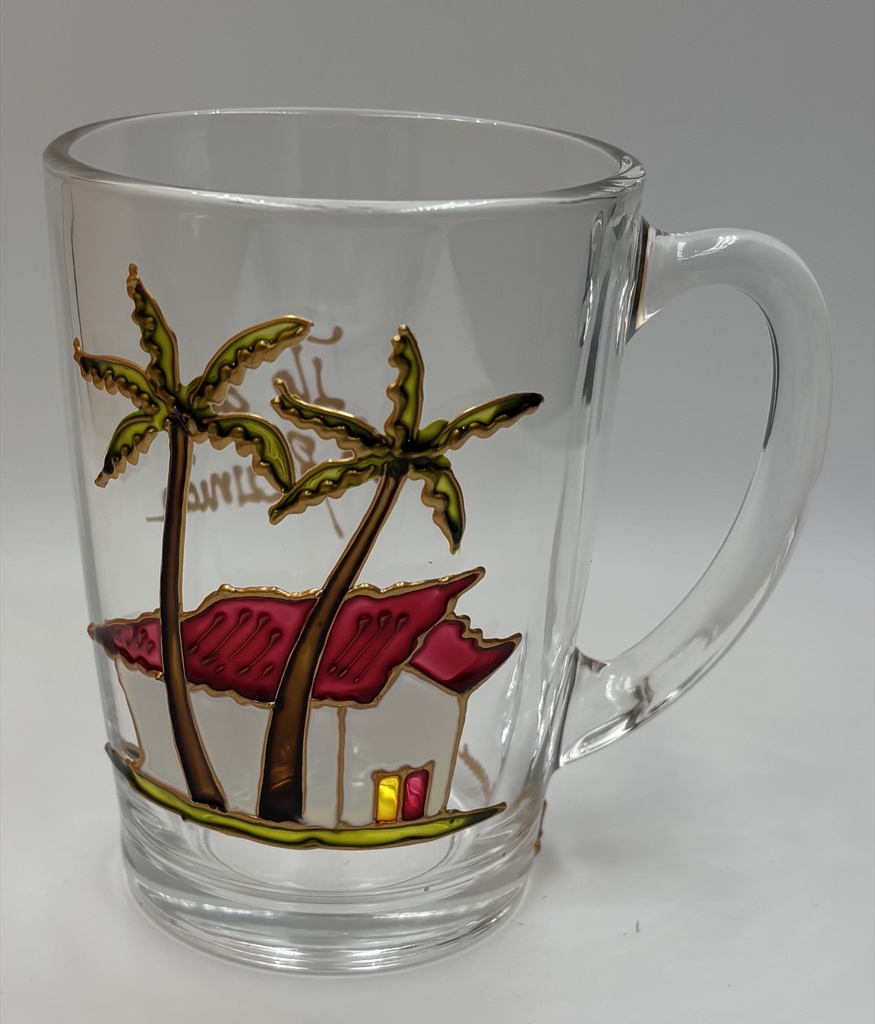 Mug motif ti case en paille rouge