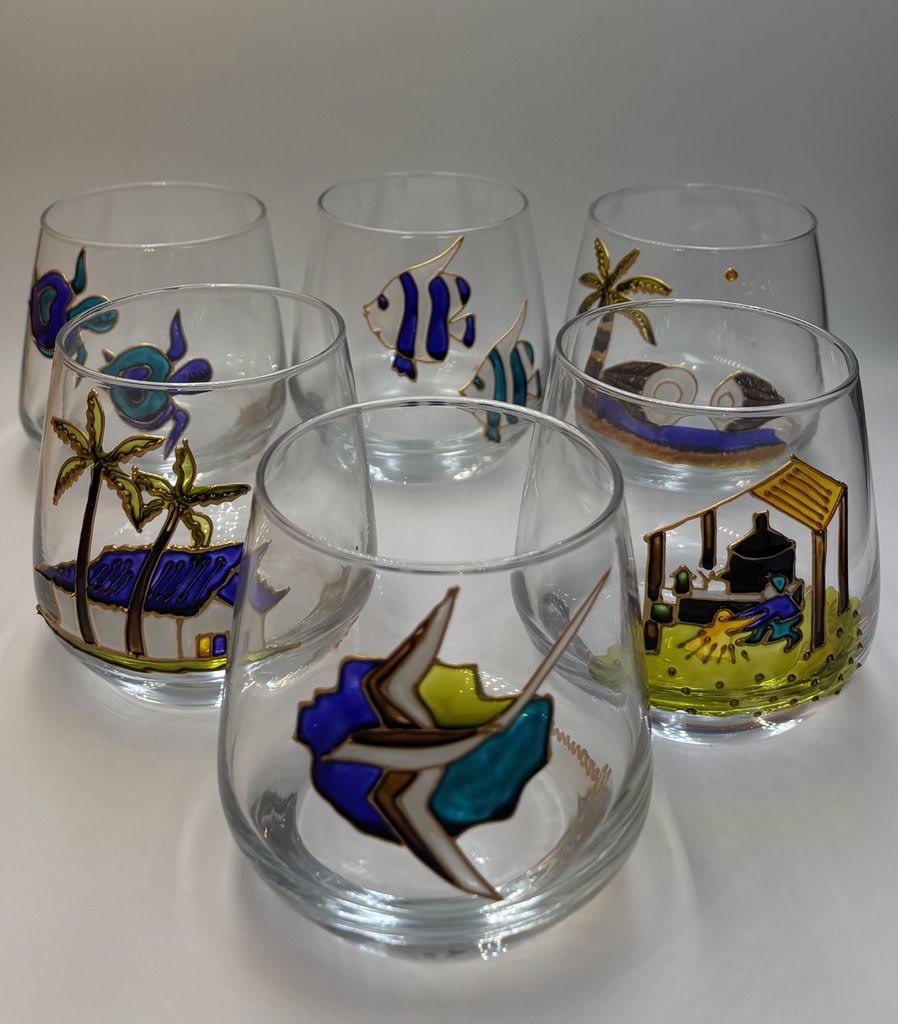 Verre à punch évasé 32 cl - Série bleue (lot de 6)