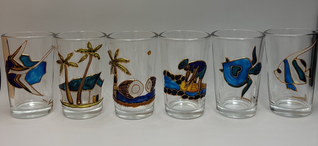 Verre à rhum verrine 7 cl - Série bleue (lot de 6)