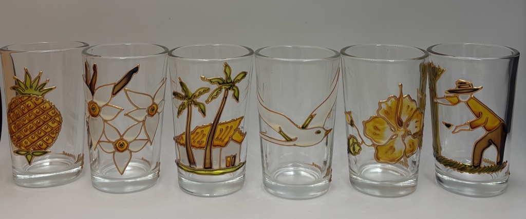 Verre à rhum verrine 7 cl - Série jaune (lot de 6)