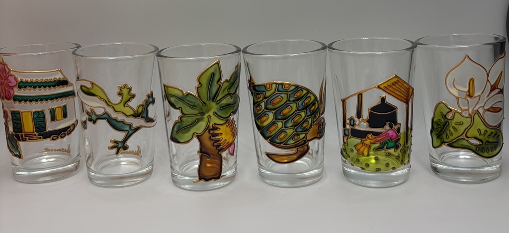 Verre à rhum verrine 7 cl - Série verte (lot de 6)
