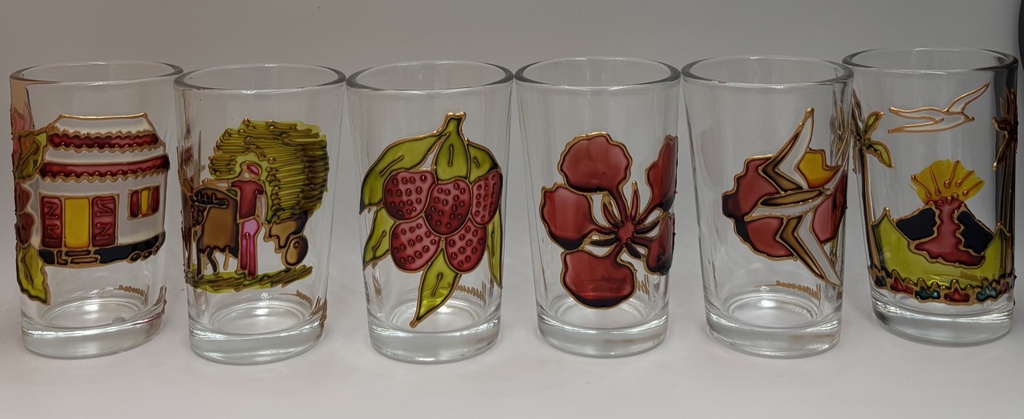 Verre à rhum verrine 7 cl - Série rouge (lot de 6)