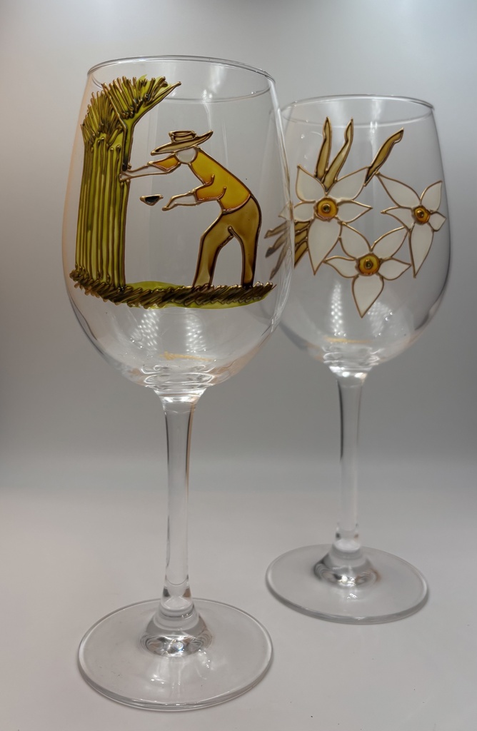 Duo de verres à vin 45 cl - Coupeur de canne / Fleur de vanille