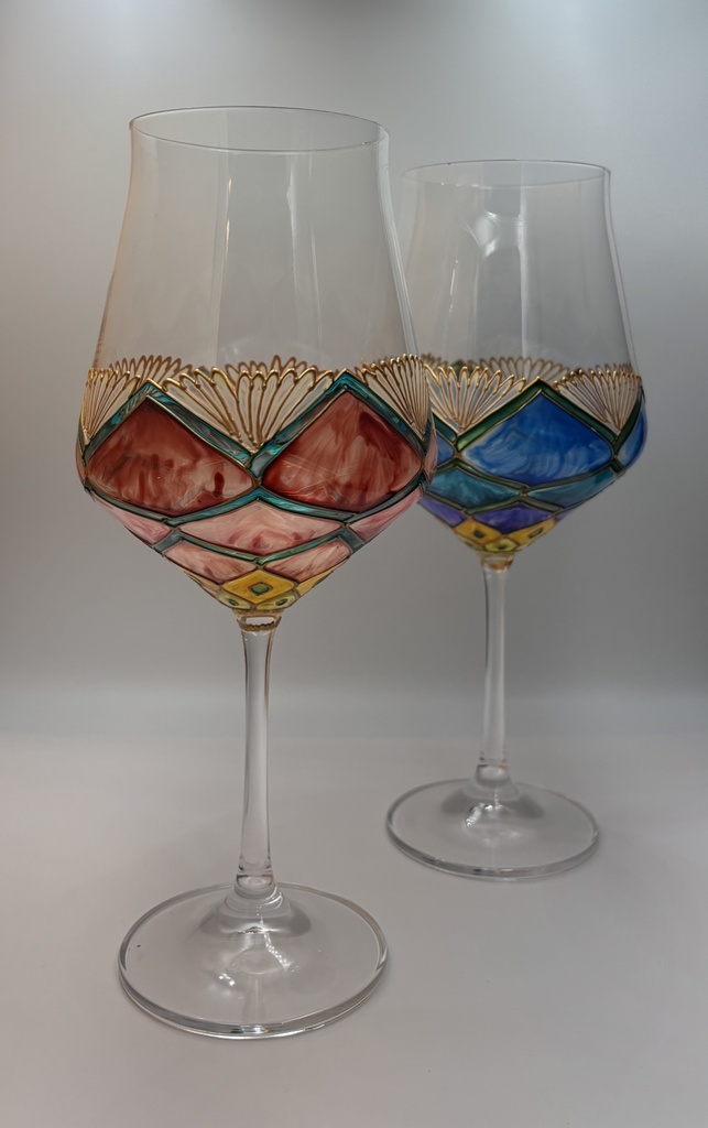 Duo de verres à vin 50 cl - Géométrie spirituelle - Duo n°3