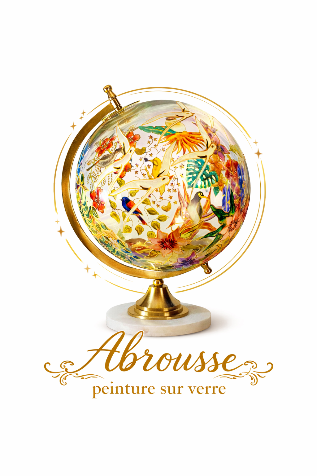 Abrousse peinture sur verre